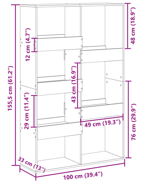 Încărcați imaginea în vizualizatorul Galerie, Separator de cameră, gri beton, 100x33x155,5 cm, lemn prelucrat
