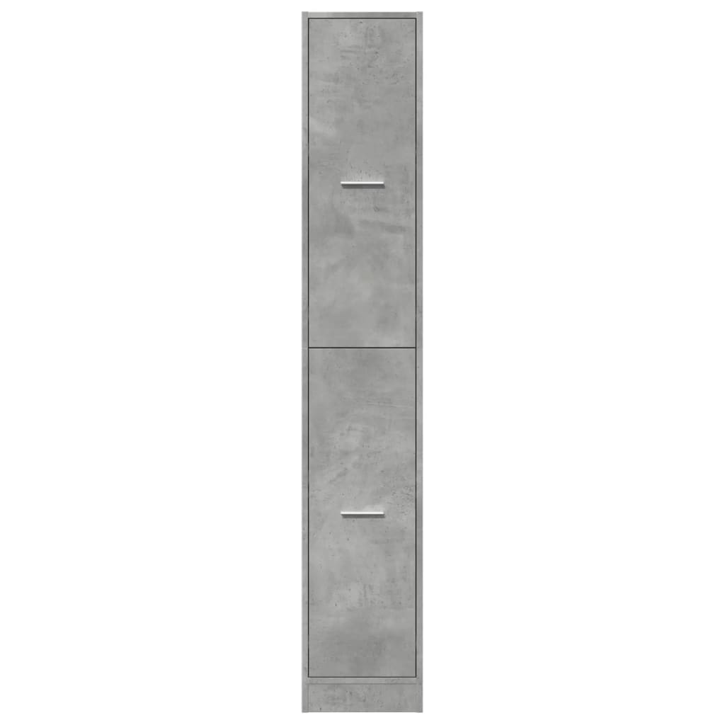 Dulap de farmacie, gri beton, 30x41x174,5 cm, lemn prelucrat