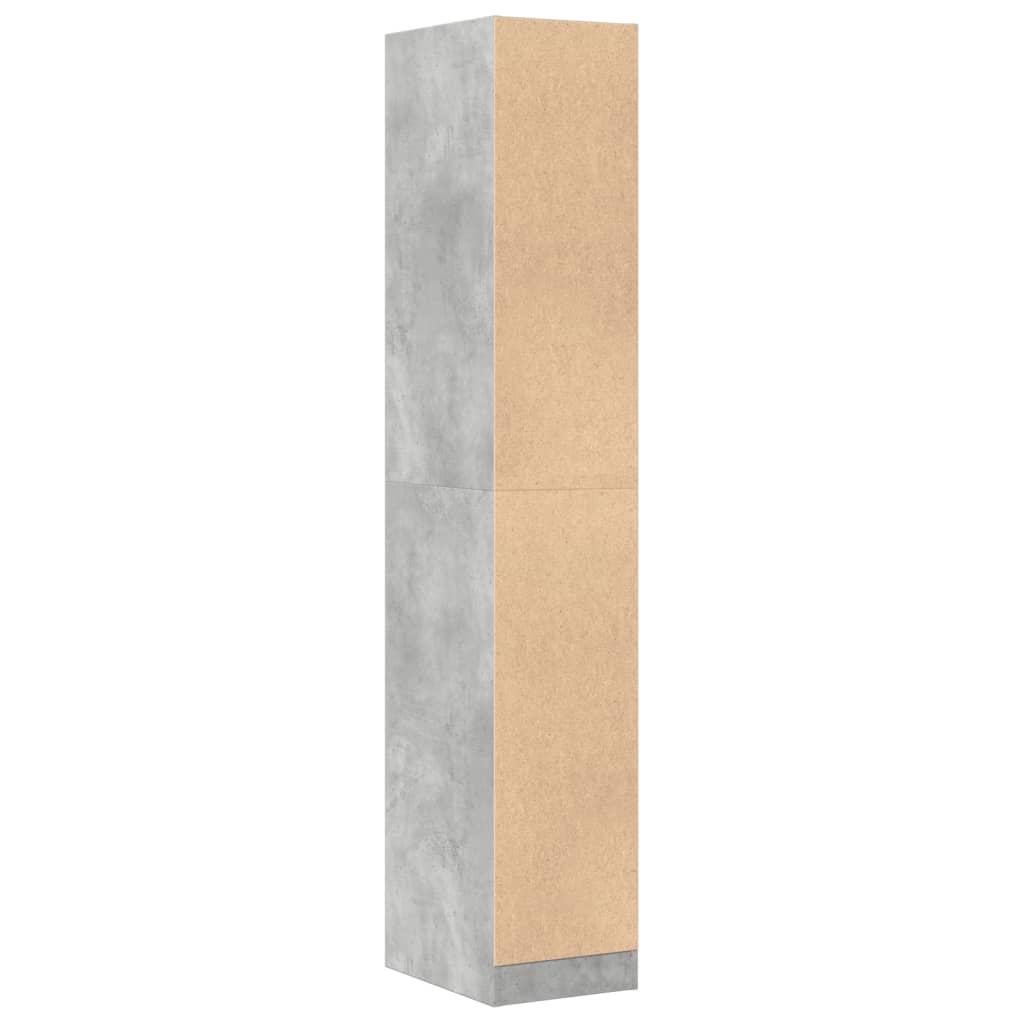 Dulap de farmacie, gri beton, 30x41x174,5 cm, lemn prelucrat