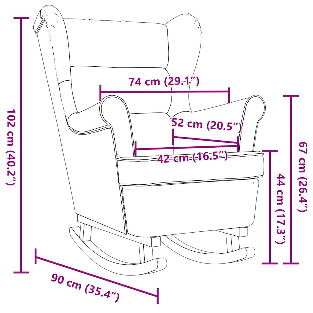 Scaun balansoar, gri deschis, 74x90x102 cm, material textil