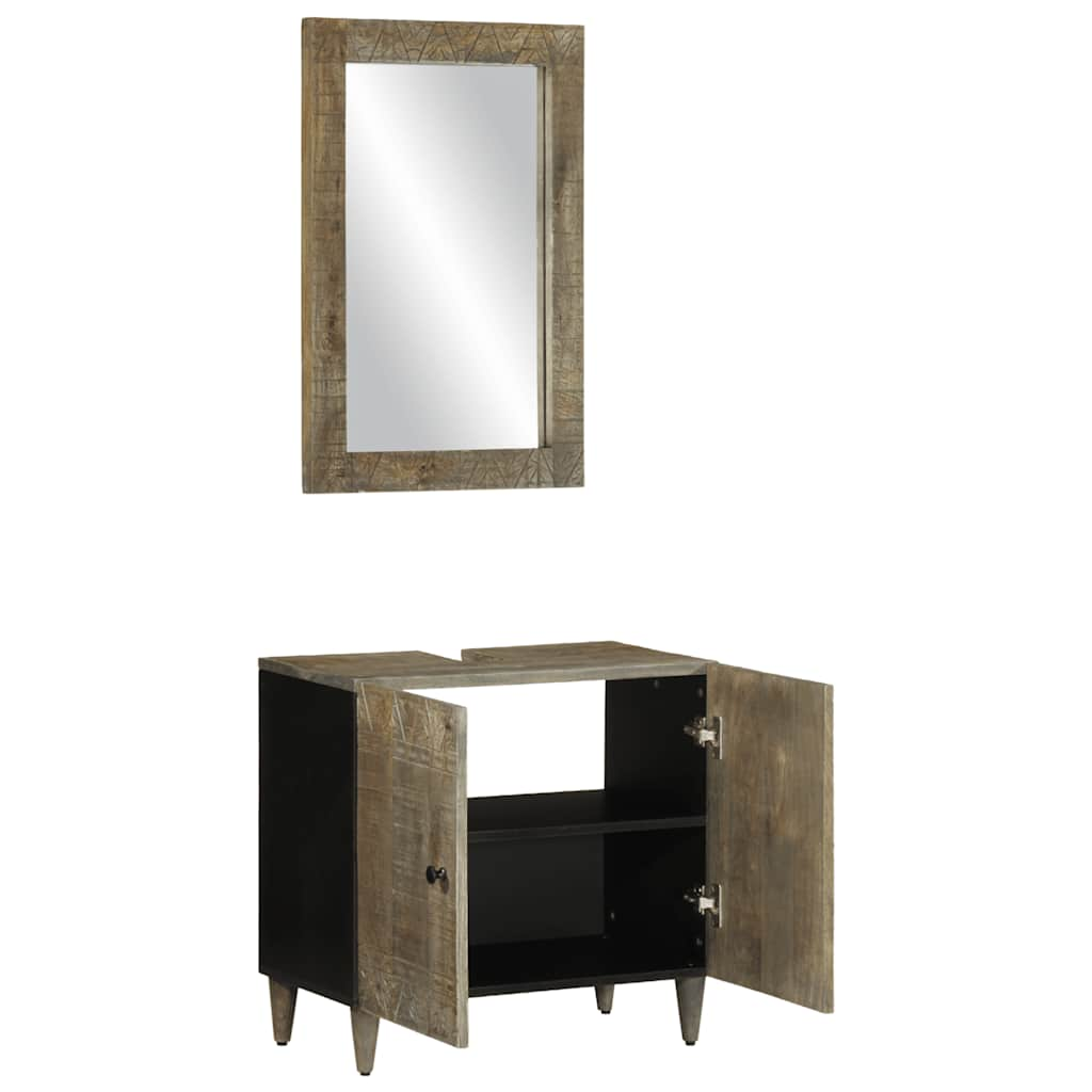 Set mobilier de baie, 2 piese, lemn masiv de mango