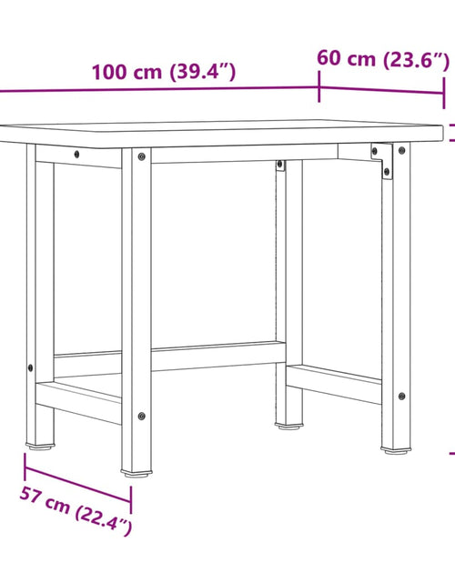 Загрузите изображение в средство просмотра галереи, Banc de lucru 100x60x83 cm lemn masiv fag, dreptunghiular
