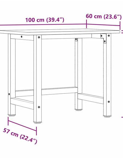 Загрузите изображение в средство просмотра галереи, Banc de lucru 100x60x81,5 cm lemn masiv fag, dreptunghiular
