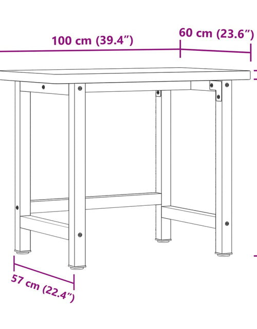 Încărcați imaginea în vizualizatorul Galerie, Banc de lucru 100x60x83 cm lemn masiv fag, dreptunghiular
