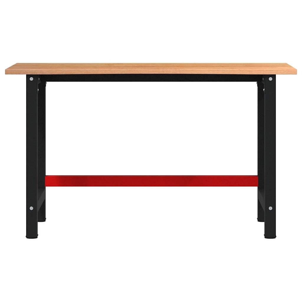 Banc lucru maro închis 140x60x81,5 cm lemn masiv stejar