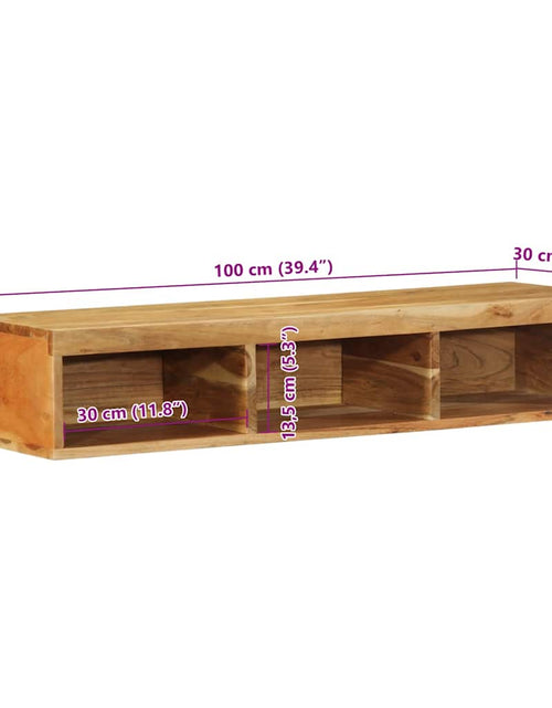 Încărcați imaginea în vizualizatorul Galerie, Dulap TV montat pe perete 100x30x19 cm, lemn masiv reciclat
