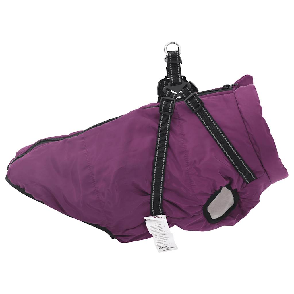 Haină câini cu ham impermeabilă reflectorizantă, violet, 4XL