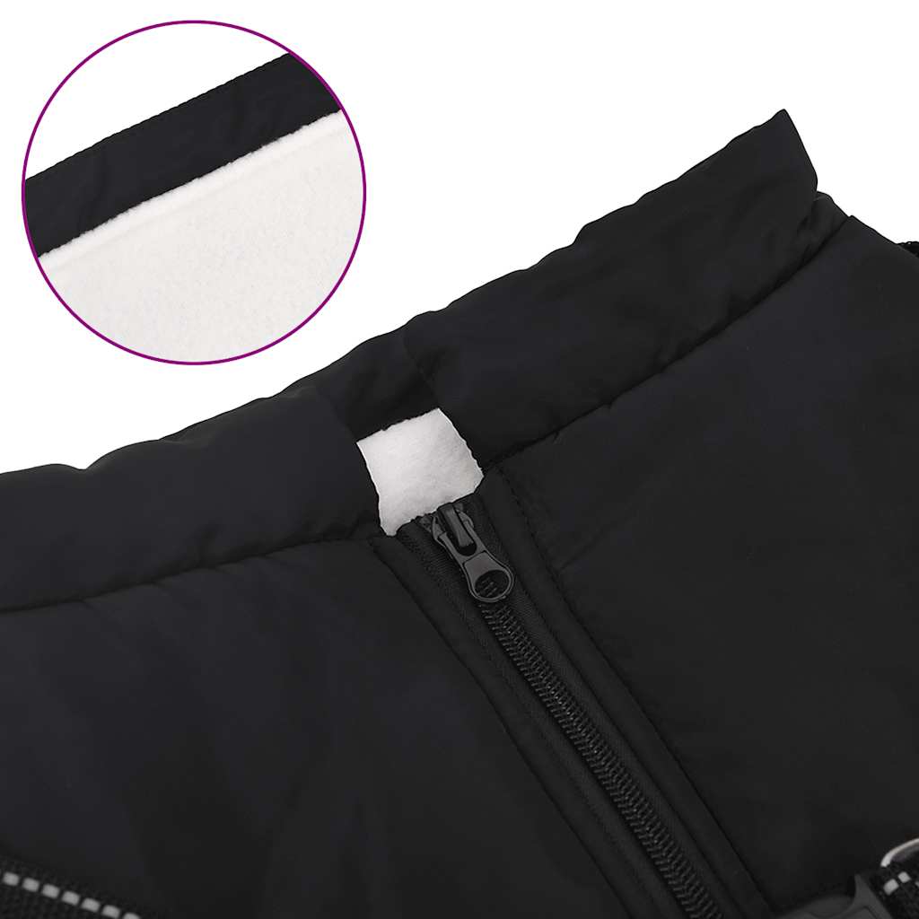 Haină câini cu ham impermeabilă reflectorizantă, negru, 5XL