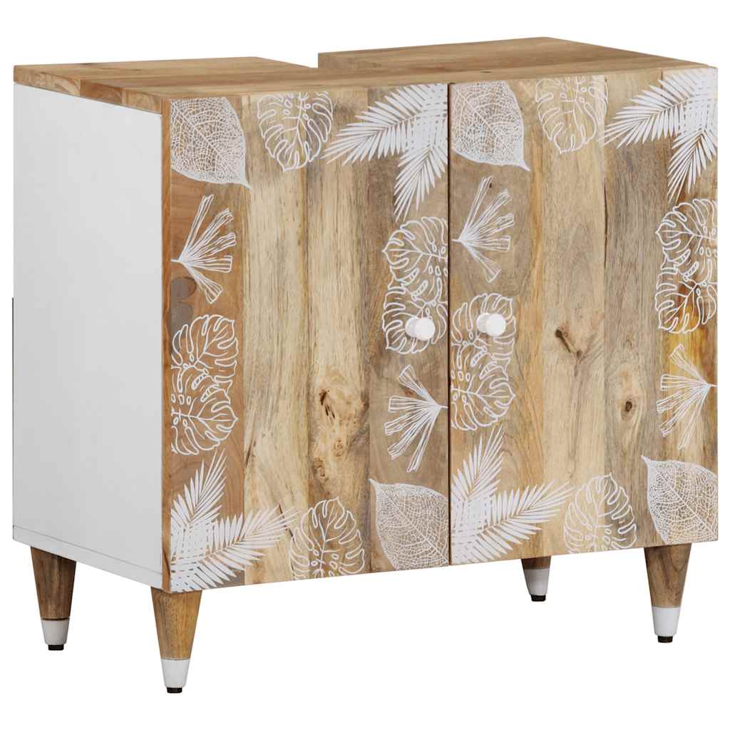 Set mobilier de baie, 2 piese, lemn masiv de mango