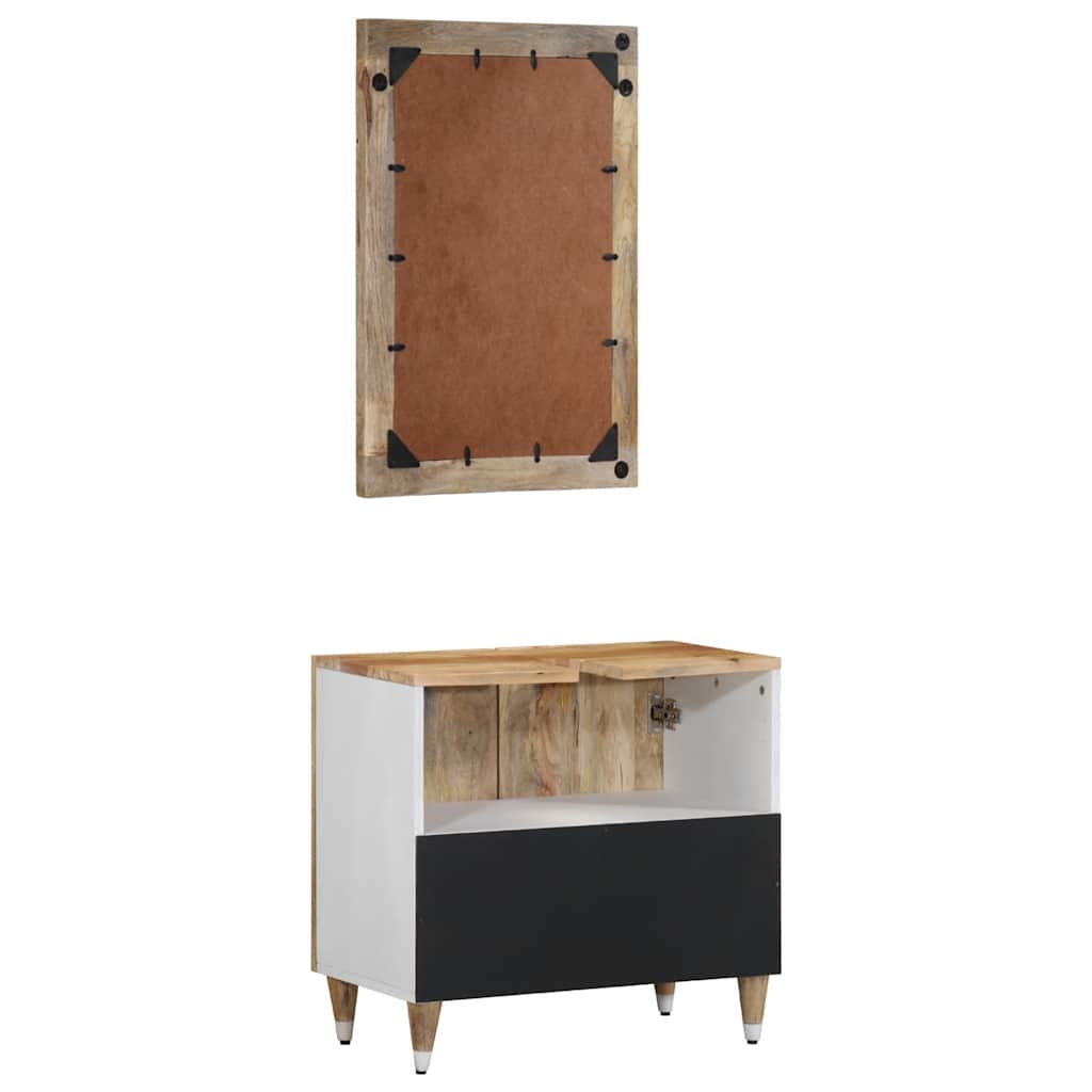 Set mobilier de baie, 2 piese, lemn masiv de mango