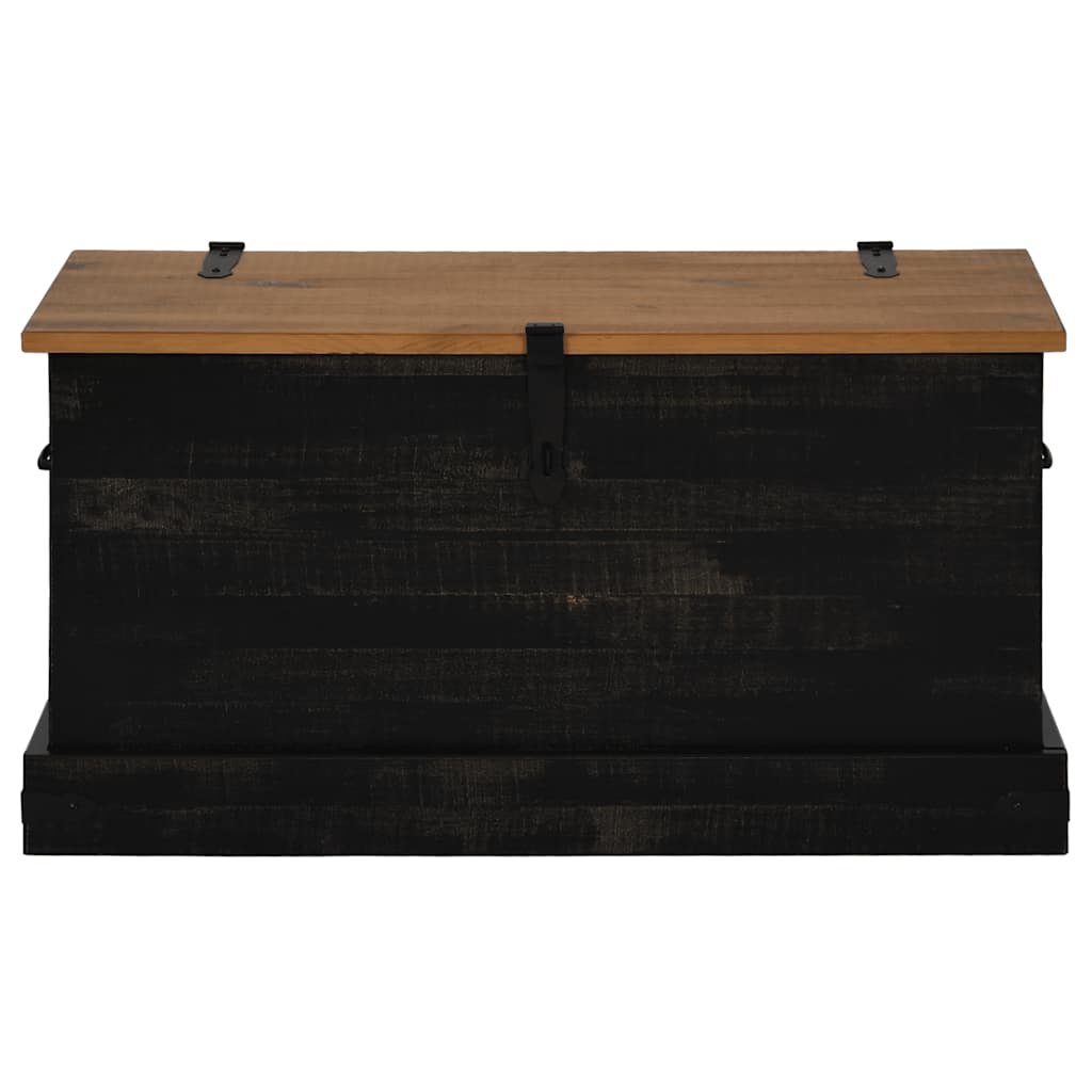 Cufă de depozitare HALDEN Negru 91x48x47 cm Lemn masiv de pin