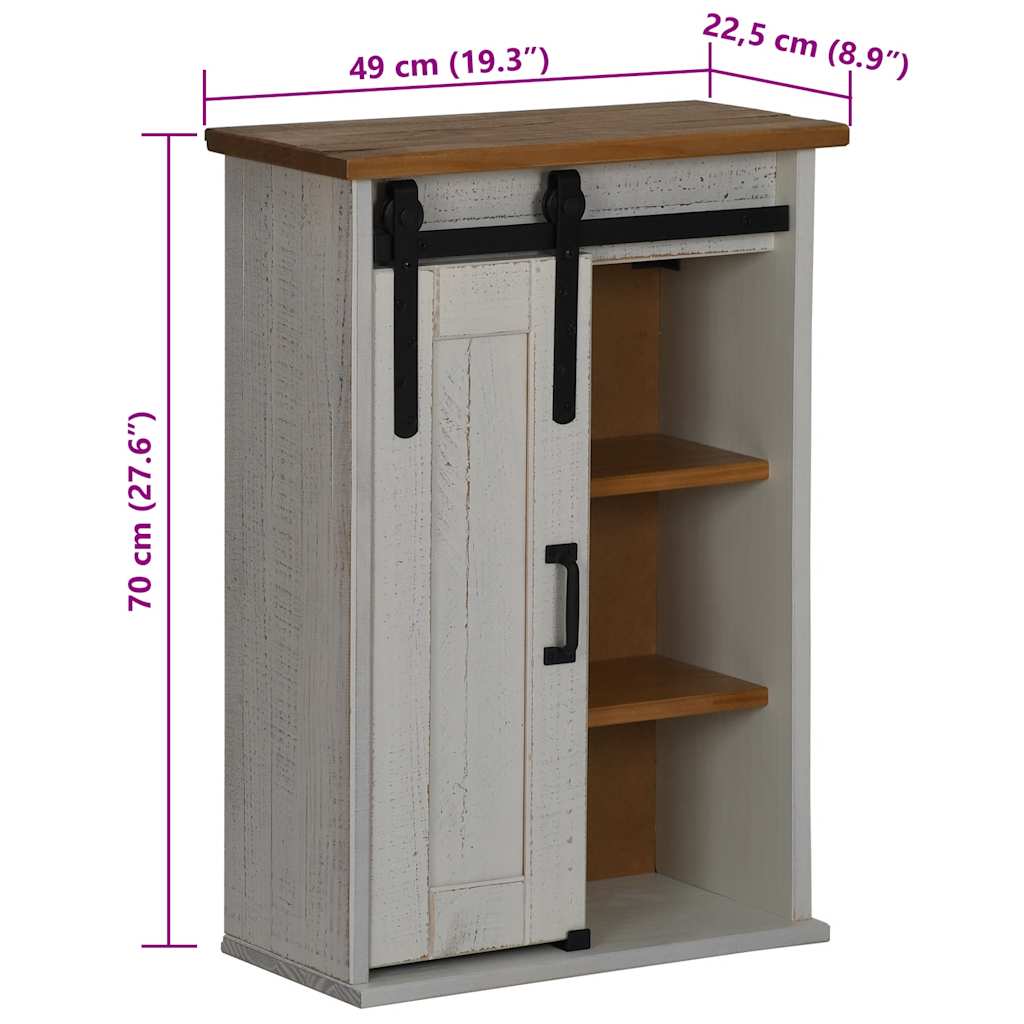 Dulap suspendat HALDEN cu ușă glisantă alb 49x22,5x70 cm pin