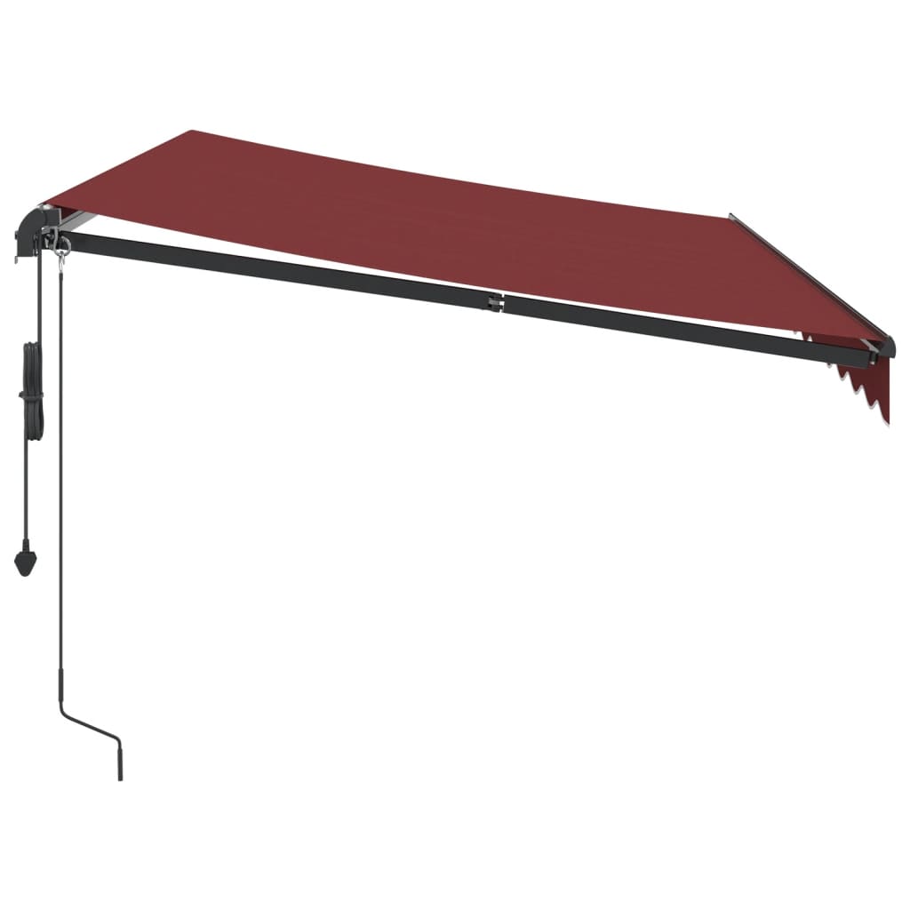 Copertina retractabilă automat cu LED-uri, vișiniu, 350x250 cm