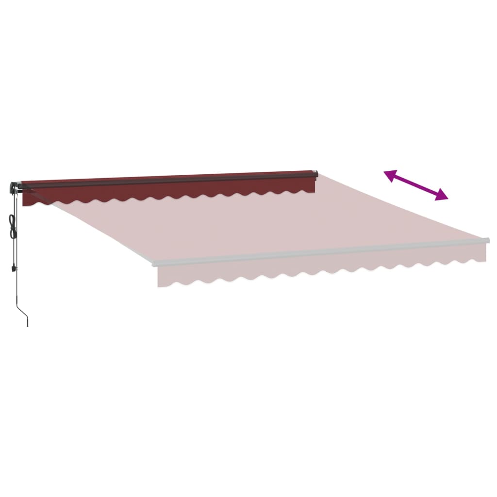 Copertina retractabilă automat cu LED-uri, vișiniu, 400x300 cm