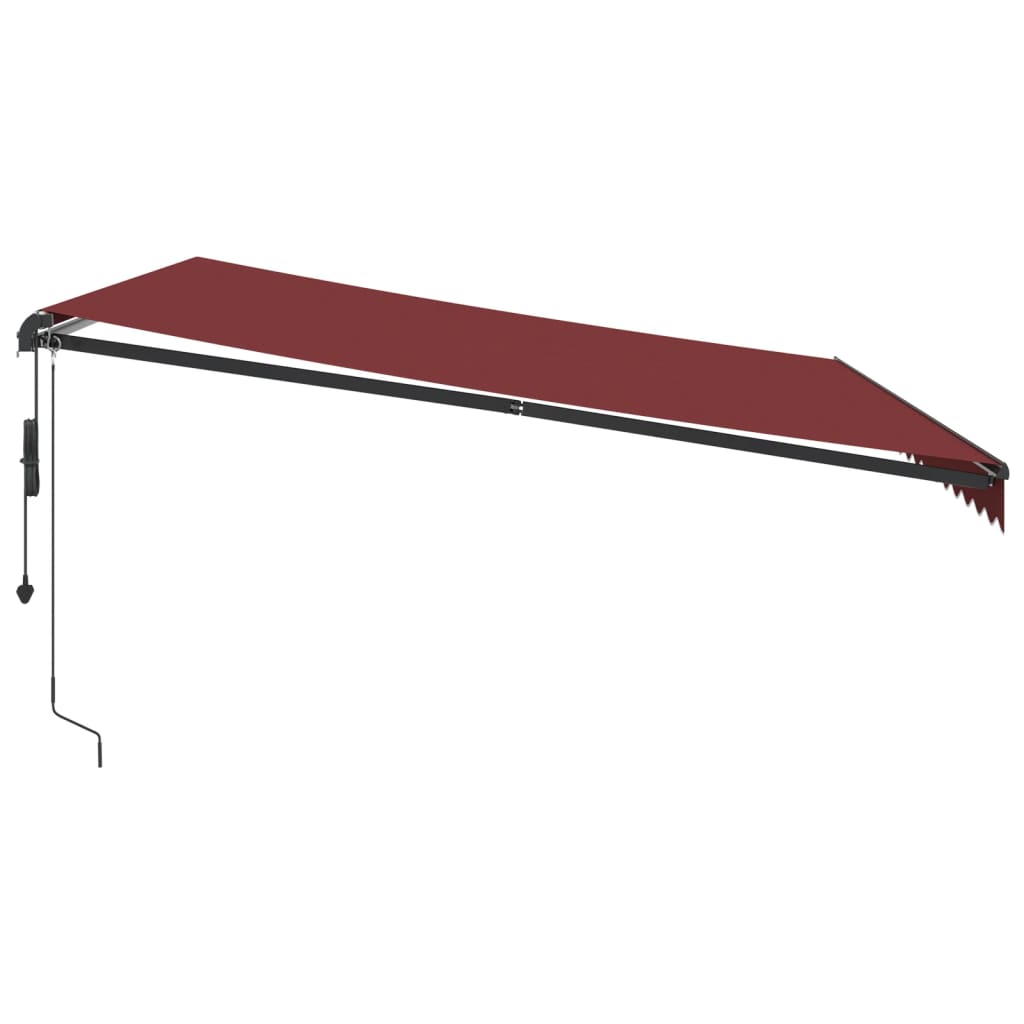 Copertina retractabilă automat cu LED-uri, vișiniu, 450x300 cm