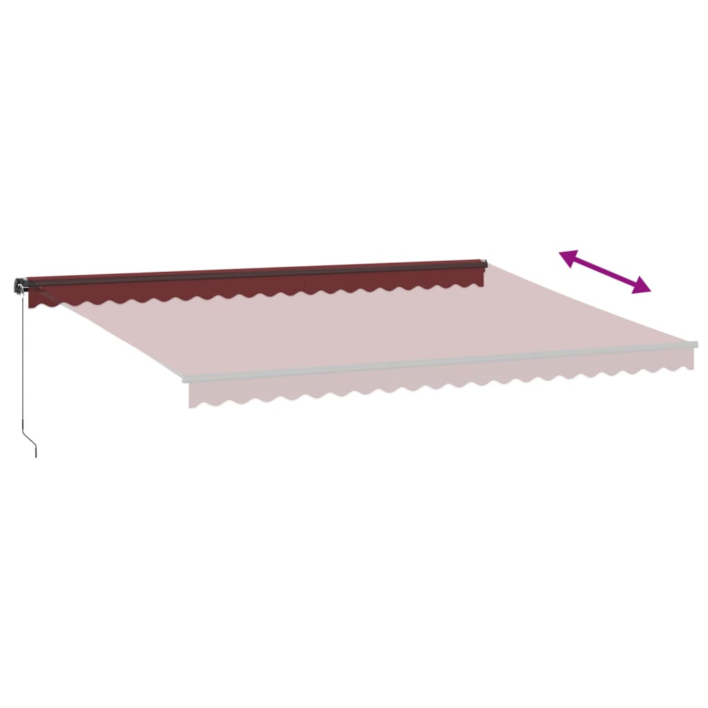 Copertina retractabilă manual, vișiniu, 500x300 cm