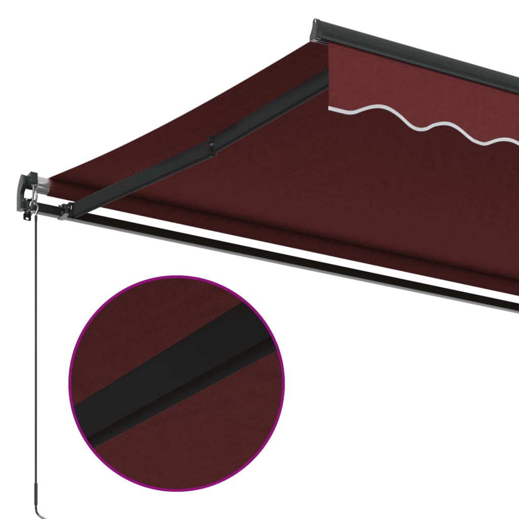 Copertina retractabilă manual, vișiniu, 500x300 cm