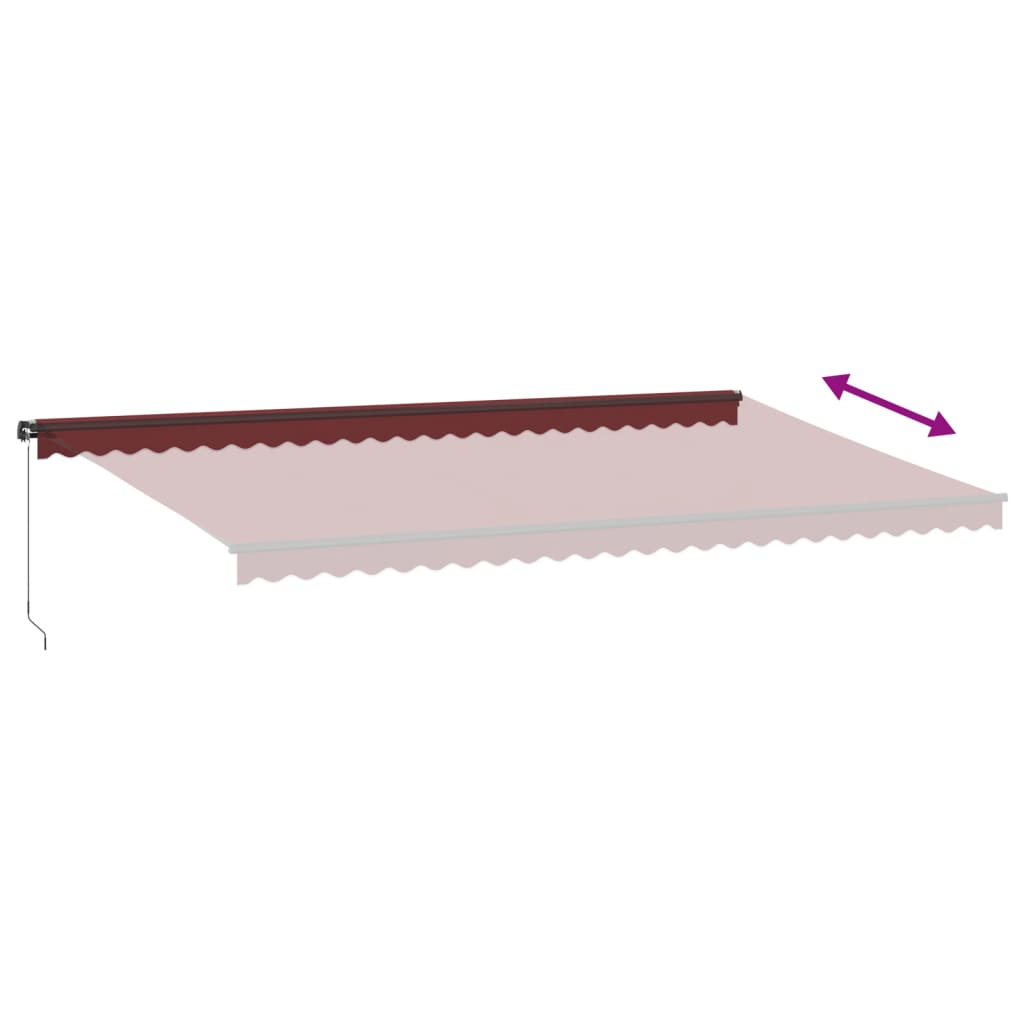 Copertina retractabilă manual, vișiniu, 600x300 cm