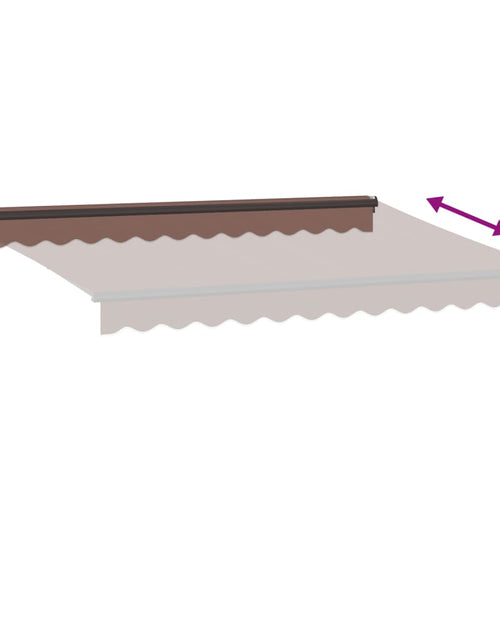 Загрузите изображение в средство просмотра галереи, Copertina retractabilă automat cu LED-uri, maro, 350x250 cm
