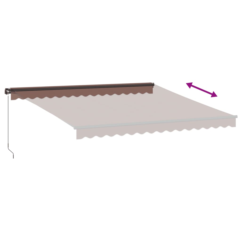 Copertină retractabilă manual, maro, 400x300 cm