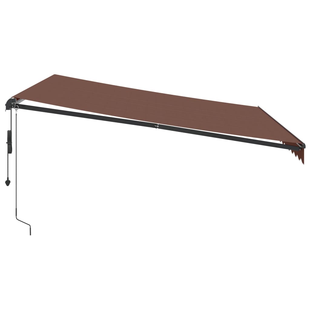 Copertina retractabilă automat cu LED-uri, maro, 400x300 cm