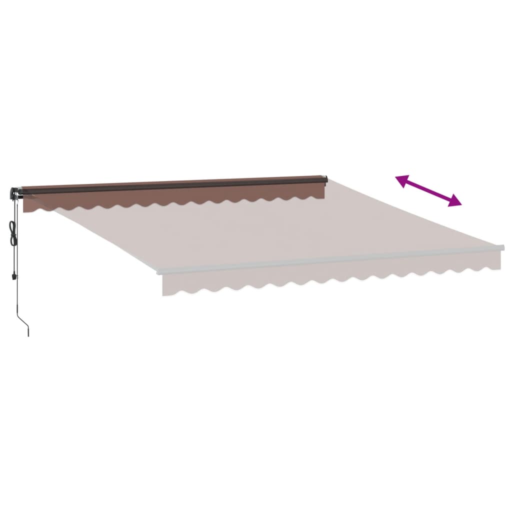 Copertina retractabilă automat cu LED-uri, maro, 400x300 cm