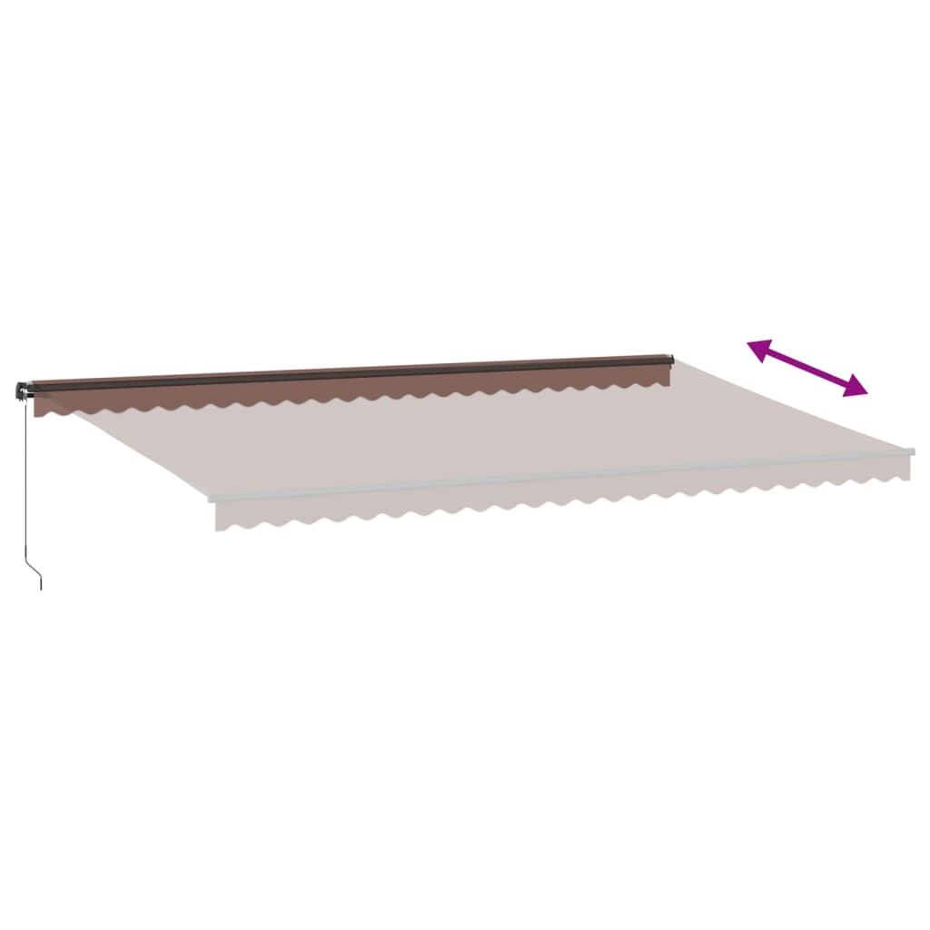 Copertină retractabilă manual, maro, 600x300 cm