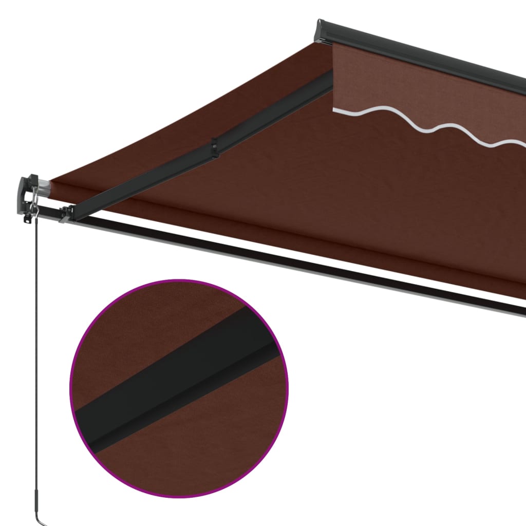 Copertină retractabilă manual, maro, 600x300 cm