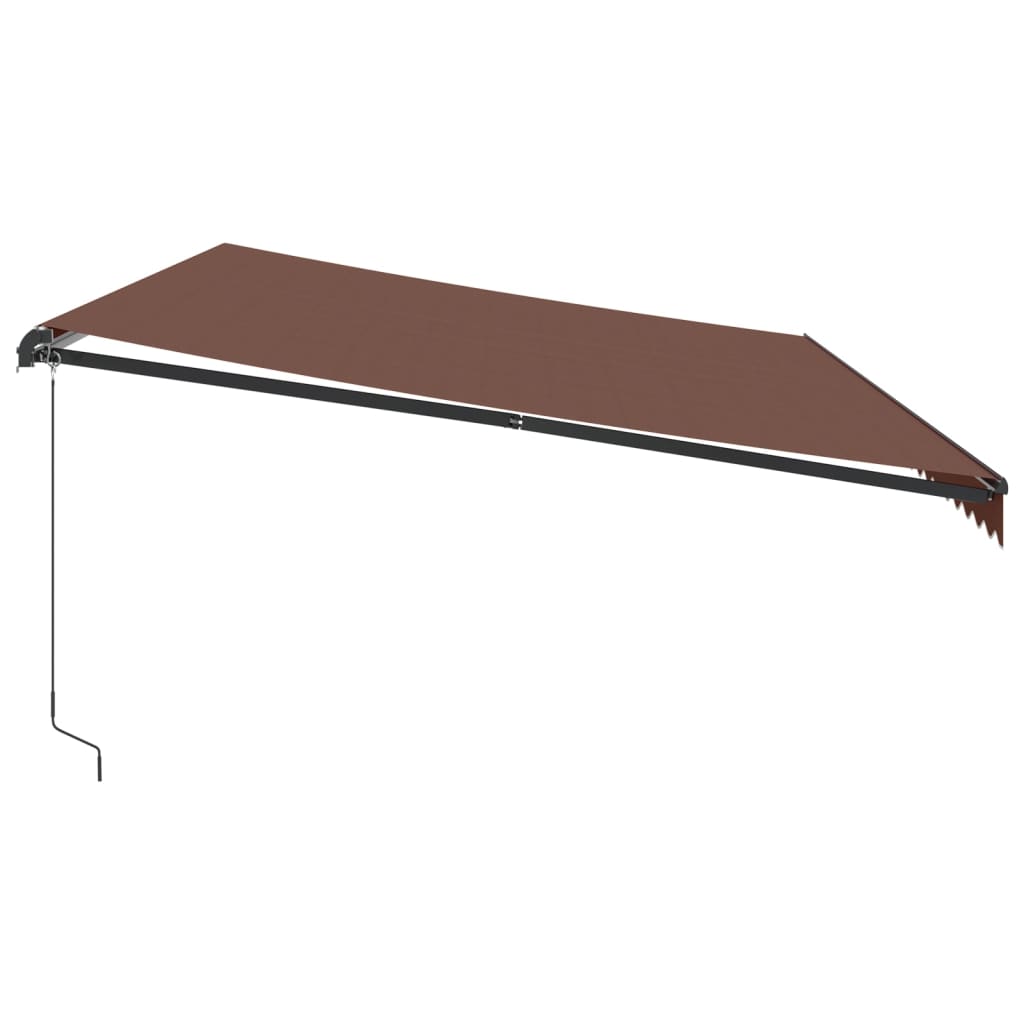 Copertină retractabilă manual cu LED-uri, maro, 600x300 cm