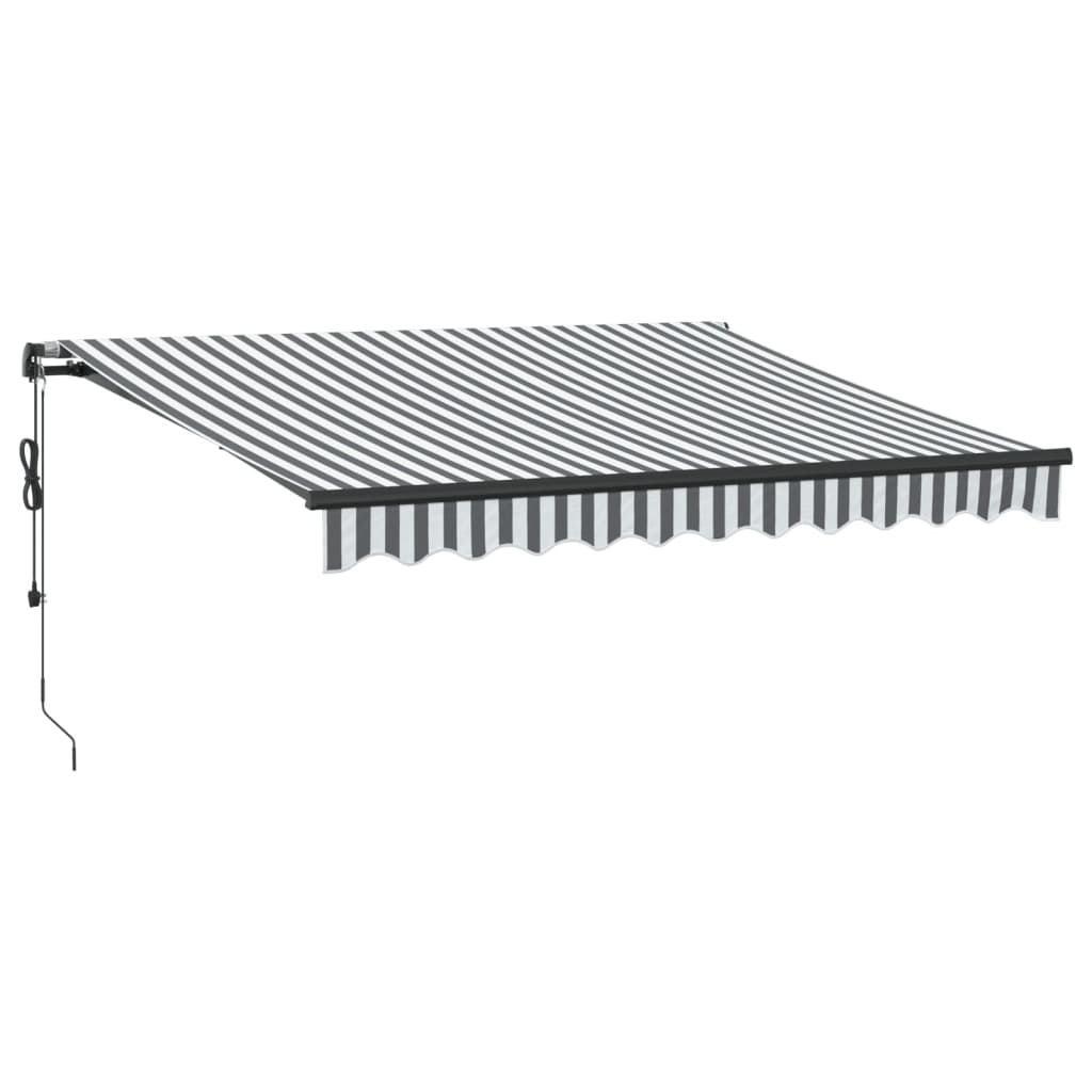 Copertină retractabilă automat LED-uri antracit/alb 300x250 cm