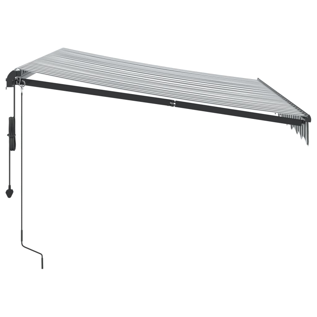 Copertină retractabilă automat LED-uri antracit/alb 300x250 cm