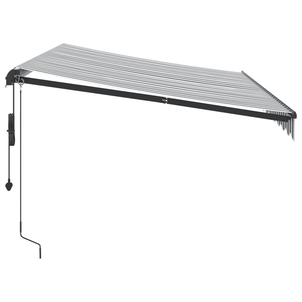 Copertină retractabilă automat LED-uri antracit/alb 350x250 cm