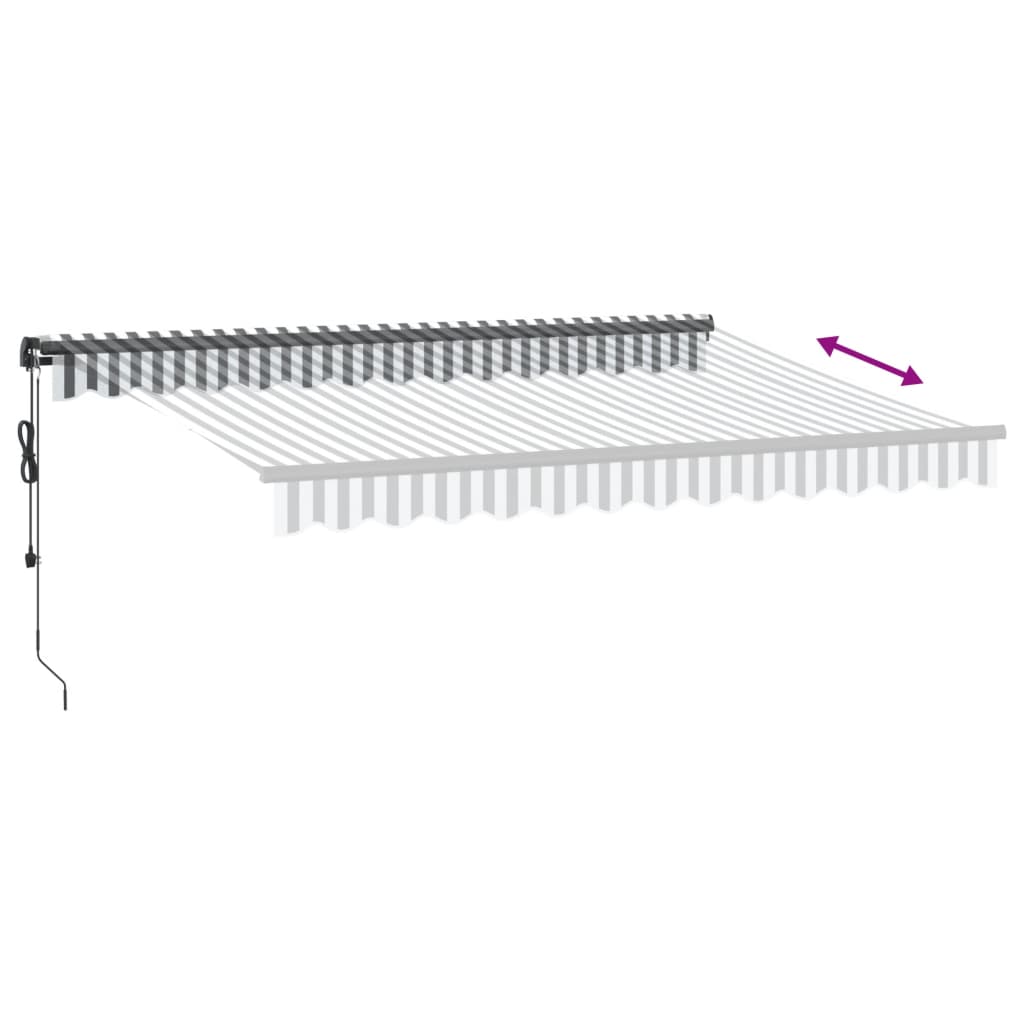 Copertină retractabilă automat LED-uri antracit/alb 350x250 cm