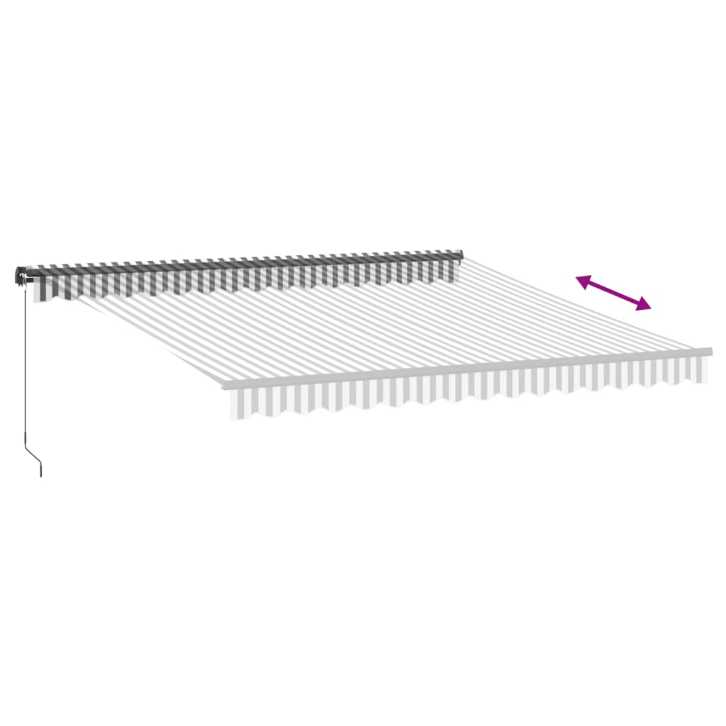 Copertină retractabilă manual cu LED, antracit/alb, 400x300 cm