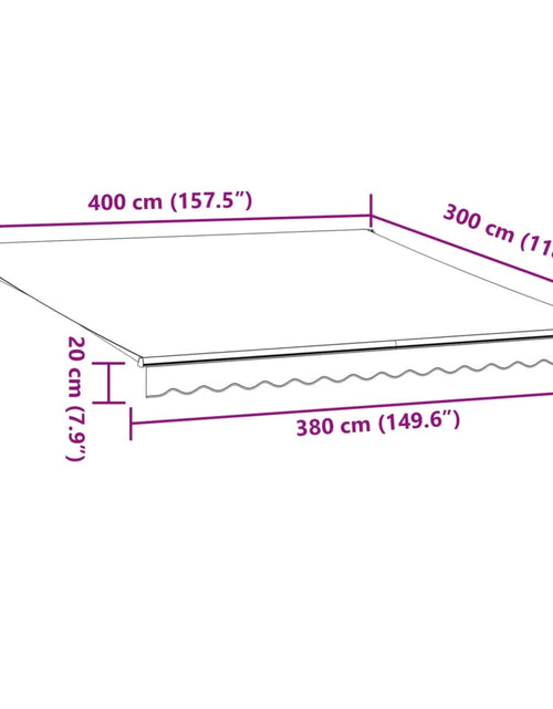 Загрузите изображение в средство просмотра галереи, Copertină retractabilă manual cu LED, antracit/alb, 400x300 cm
