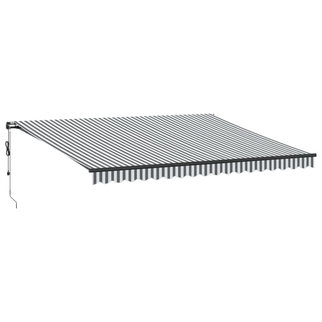 Copertină retractabilă automat cu LED, antracit/alb, 450x300 cm