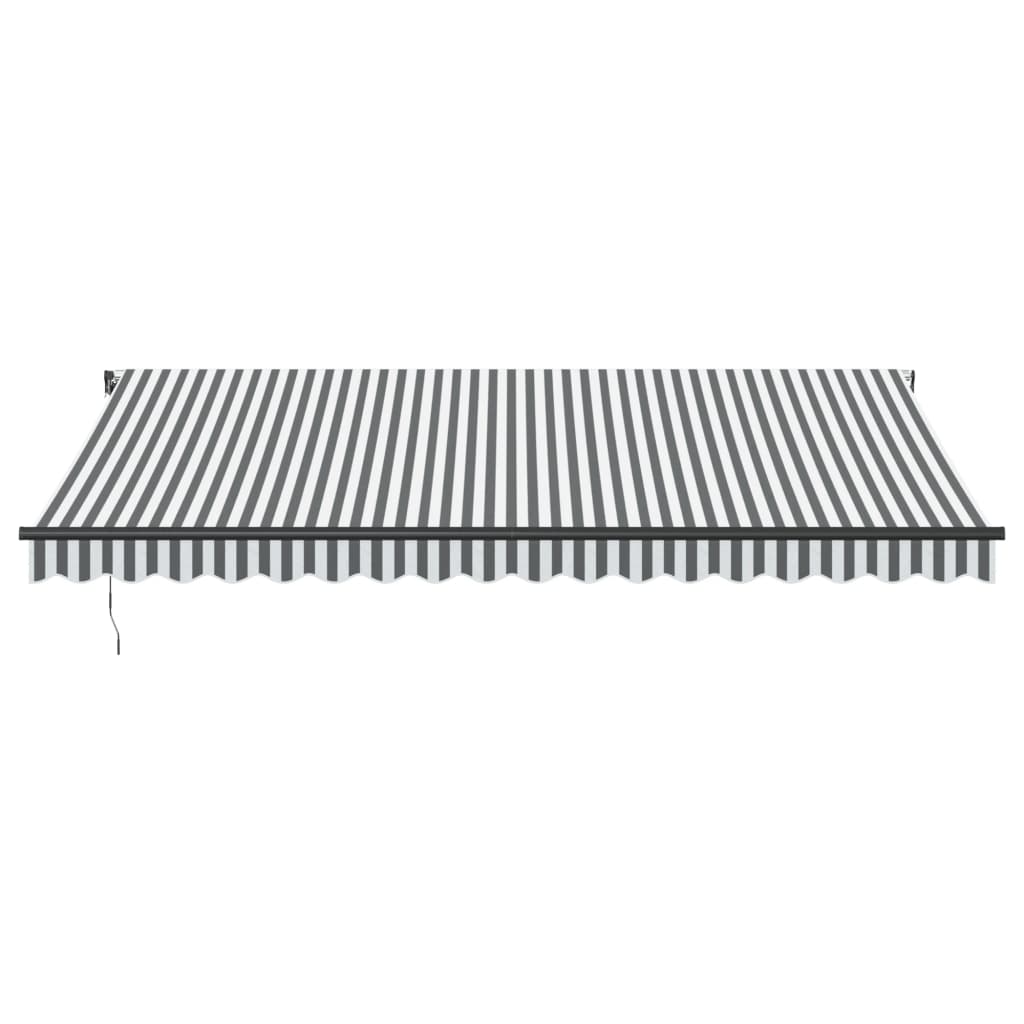 Copertină retractabilă automat cu LED, antracit/alb, 450x300 cm