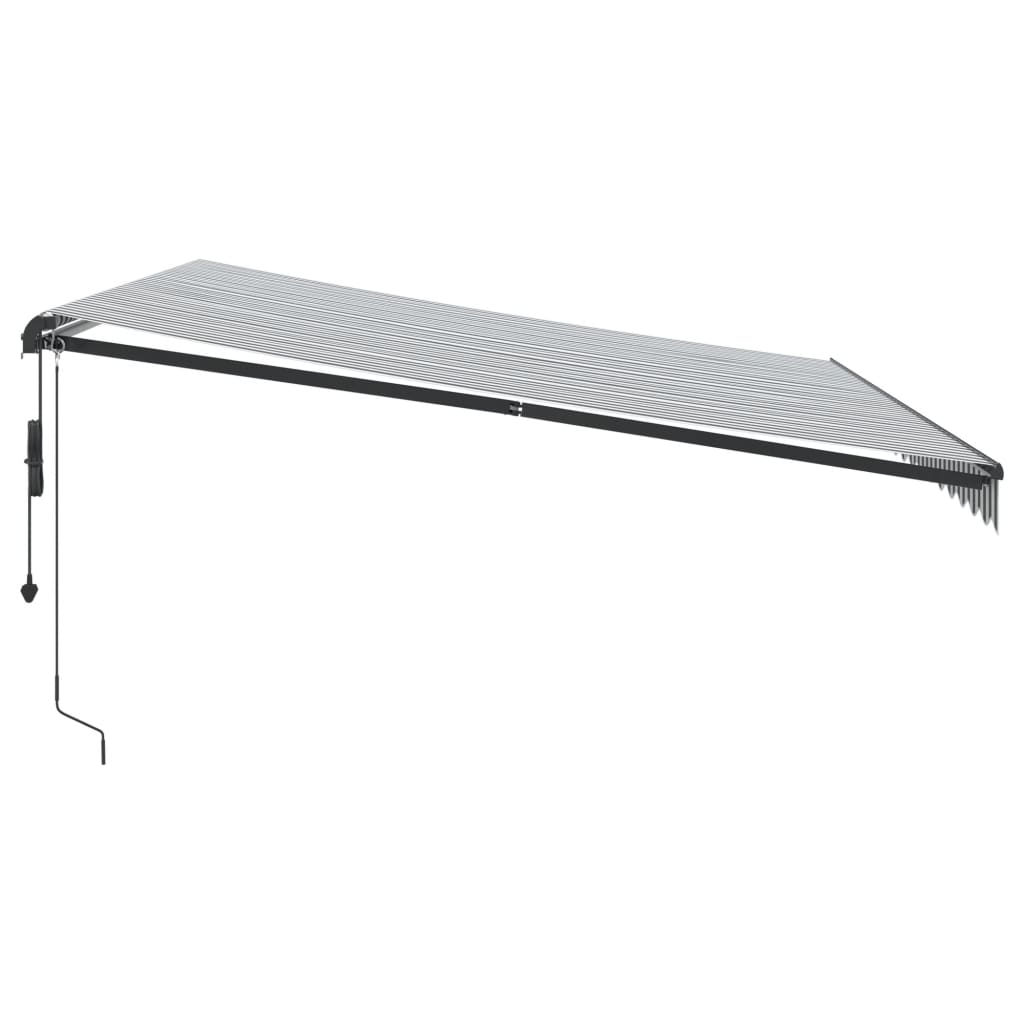 Copertină retractabilă automat cu LED, antracit/alb, 450x300 cm