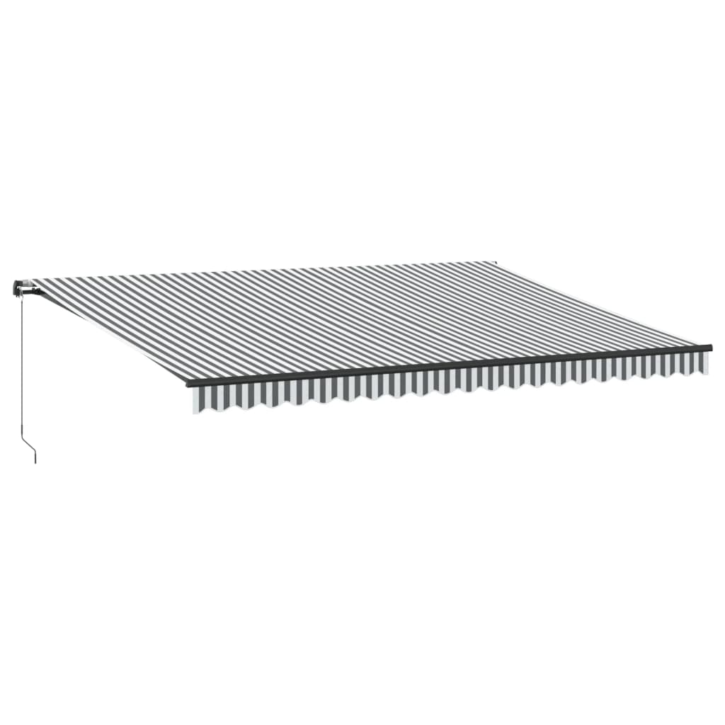 Copertină retractabilă manual, antracit/alb, 500x300 cm