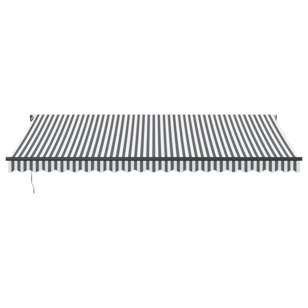 Copertină retractabilă manual cu LED, antracit/alb, 500x300 cm