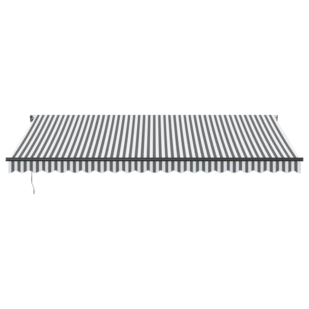 Copertină retractabilă automat cu LED, antracit/alb, 500x300 cm