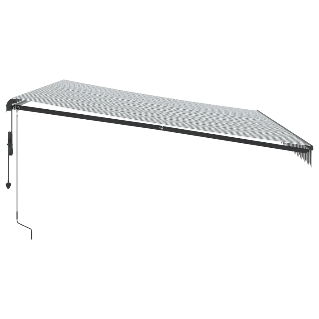 Copertină retractabilă automat cu LED, antracit/alb, 500x300 cm