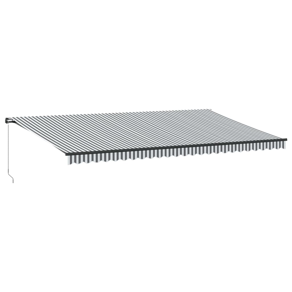 Copertină retractabilă manual cu LED, antracit/alb, 600x300 cm