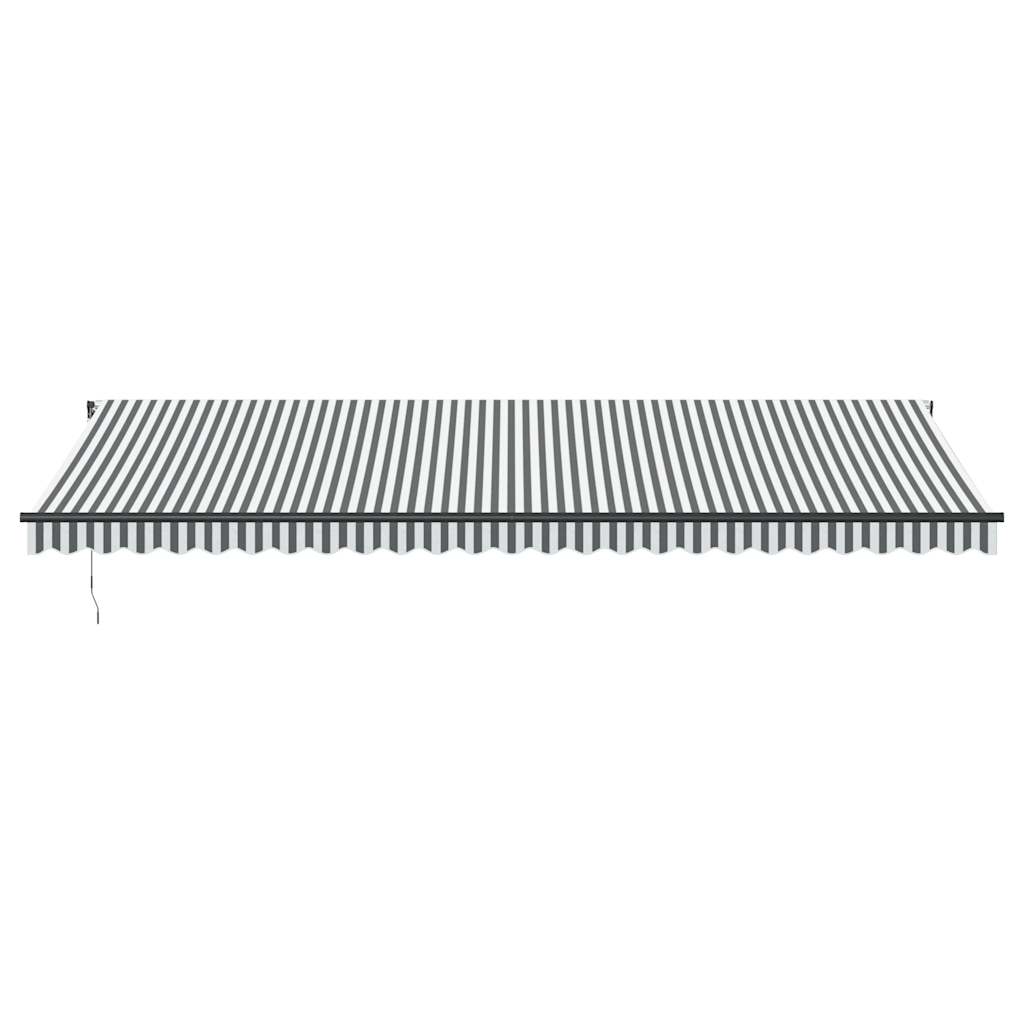 Copertină retractabilă manual cu LED, antracit/alb, 600x300 cm