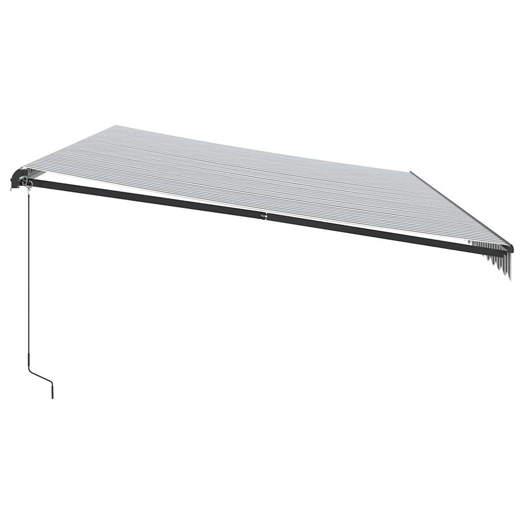 Copertină retractabilă manual cu LED, antracit/alb, 600x300 cm