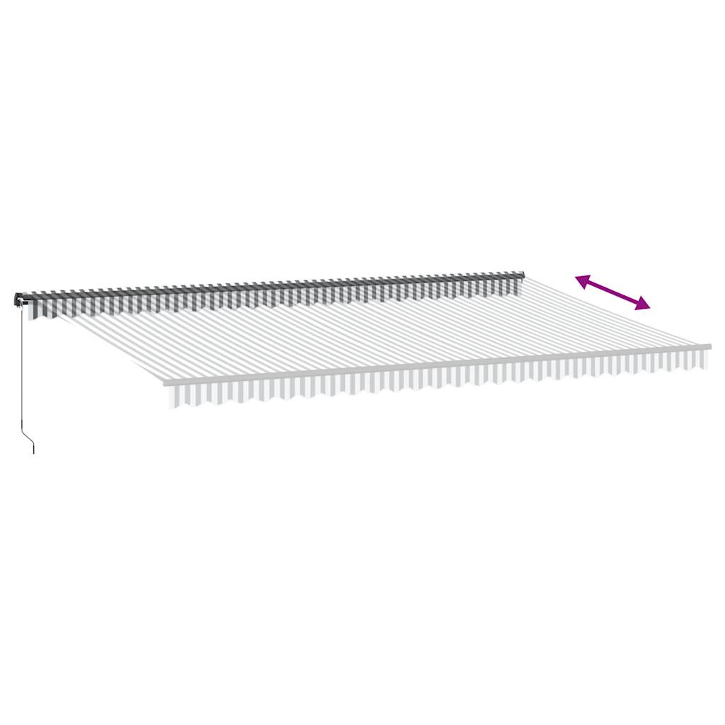 Copertină retractabilă manual cu LED, antracit/alb, 600x300 cm