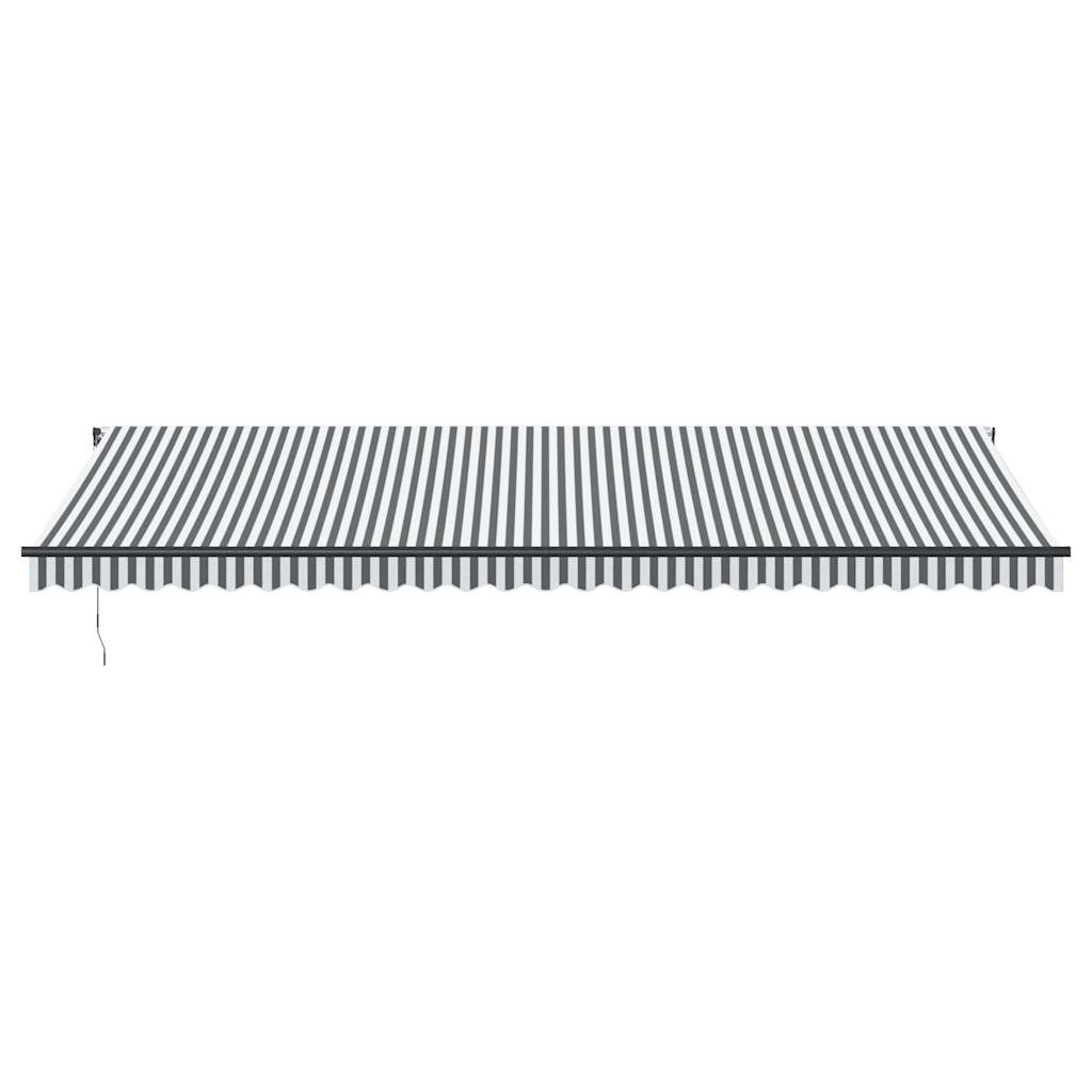 Copertină retractabilă automat cu LED, antracit/alb, 600x300 cm