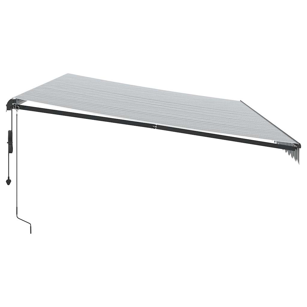 Copertină retractabilă automat cu LED, antracit/alb, 600x300 cm