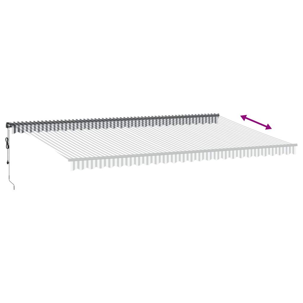 Copertină retractabilă automat cu LED, antracit/alb, 600x300 cm