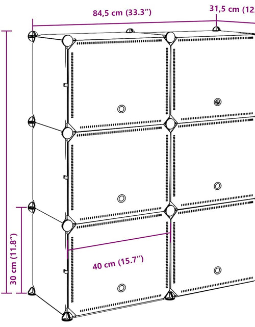Încărcați imaginea în vizualizatorul Galerie, Organizator cub de depozitare cu 6 cuburi și uși PP negru
